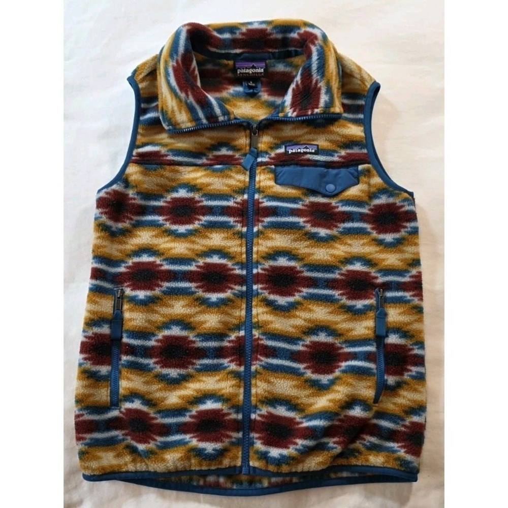 Patagonia Synchilla Fleece Vest Women's Small Aztec Southwestern Geometric Print